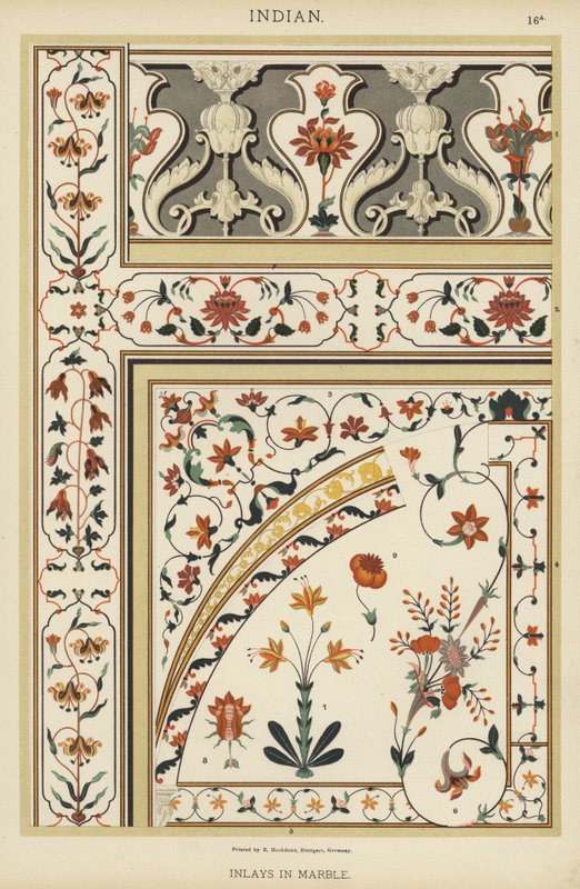 Indian, Inlays in Marble (colour litho) 作者 德国学校