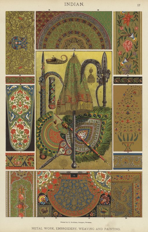 Indian, Metal Work, Embroidery, Weaving and Painting (colour litho) 作者 德国学校