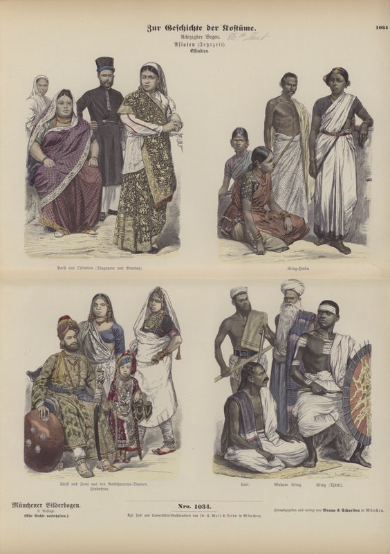 Indian and Asian dress (coloured engraving) 作者 德国学校