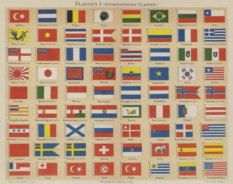 International flags (colour litho) 作者 德国学校