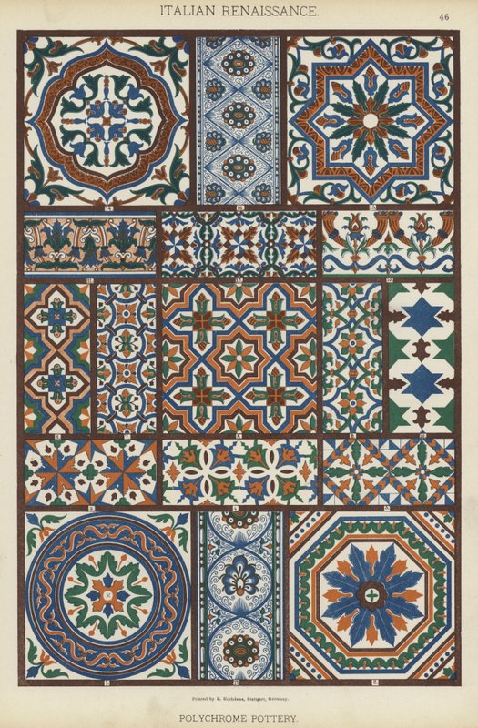 Italian Renaissance, Polychrome Pottery (colour litho) 作者 德国学校
