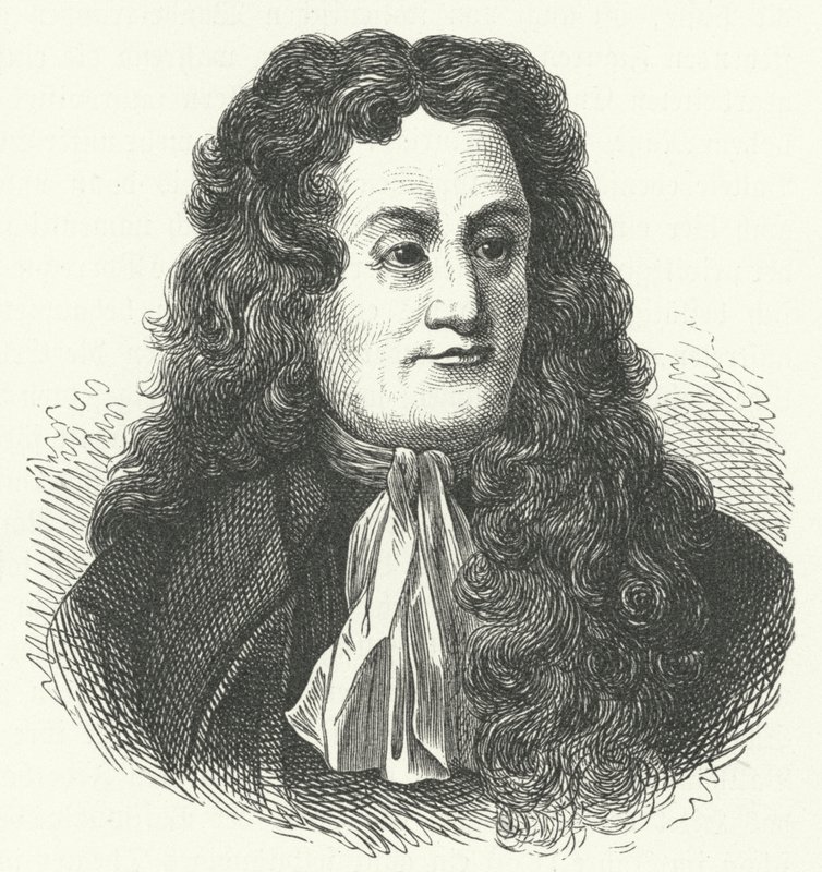 Jean de la Fontaine，法国寓言家（雕刻）。 作者 德国学校