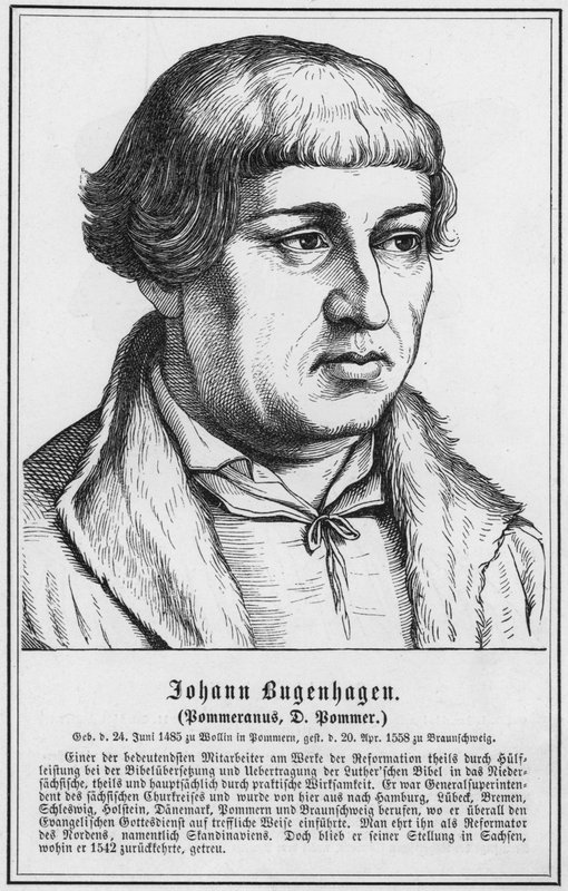 Johann Bugenhagen, Pommeranus, D Pommer（雕刻）。 作者 德国学校