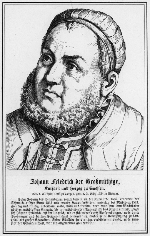 Johann Friedrich der Crokmuthige, Kurfurst und Herzog zu Sachsen (engraving) 作者 德国学校