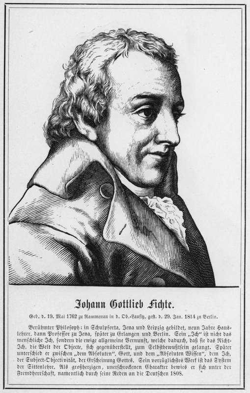 约翰·戈特利布·费希特 (Johann Gottlieb Fichte) (雕刻) 作者 德国学校