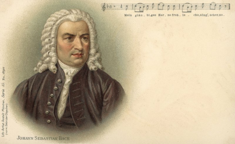 Johann Sebastian Bach (colour litho) 作者 德国学校