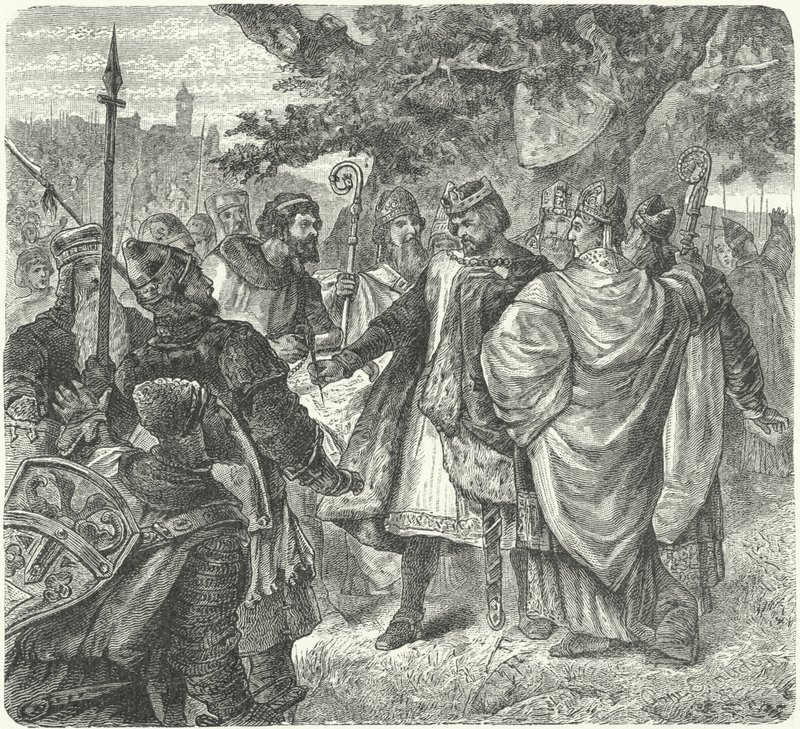 King John agreeing to the Magna Carta, Runnymede 作者 德国学校