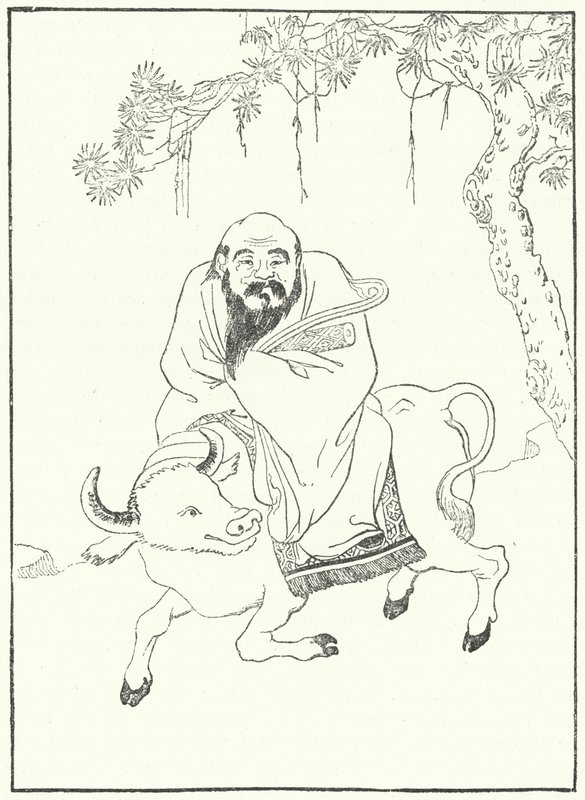 中国古代哲学家老子骑着水牛（版画） 作者 德国学校