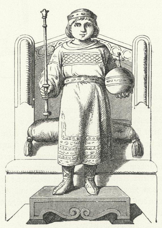 圣子路易，东法兰克最后一任加洛林国王（版画） 作者 德国学校