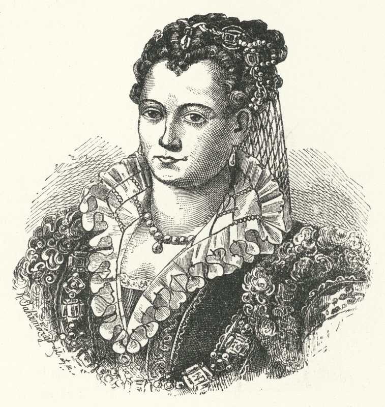 Lucrezia Borgia，费拉拉、摩德纳和雷焦的公爵夫人（版画） 作者 德国学校