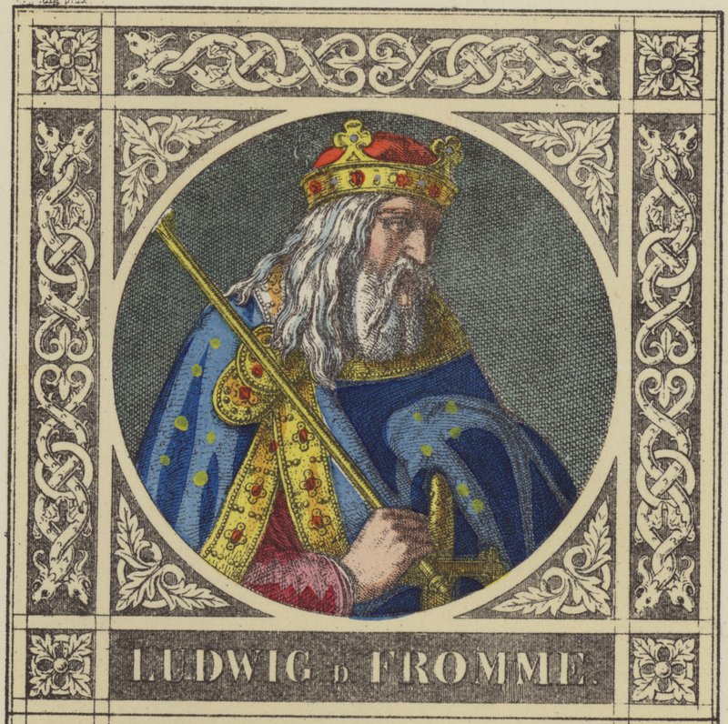 Ludwig D Fromme，814-840（彩色雕刻） 作者 德国学校