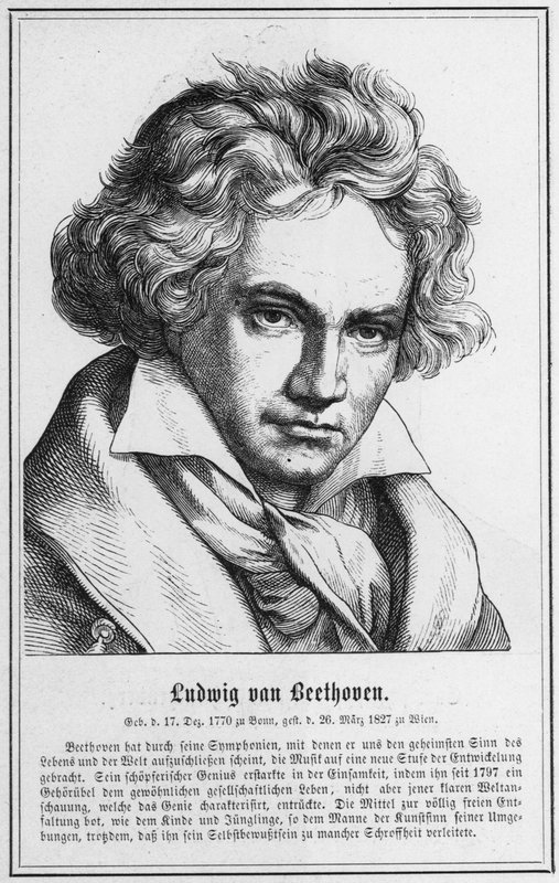 Ludwig van Beethoven (engraving) 作者 德国学校