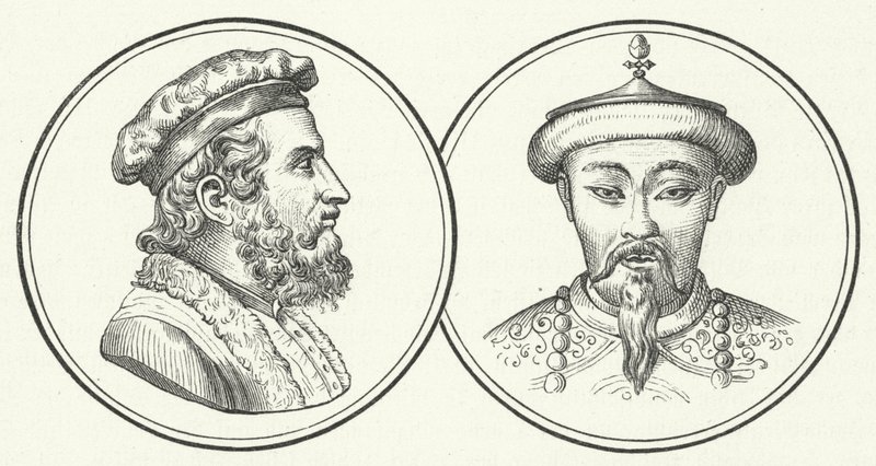 Marco Polo and Kublai Khan (engraving) 作者 德国学校