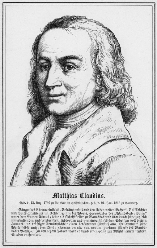 马蒂亚斯·克劳狄乌斯 (Matthias Claudius) (雕刻) 作者 德国学校