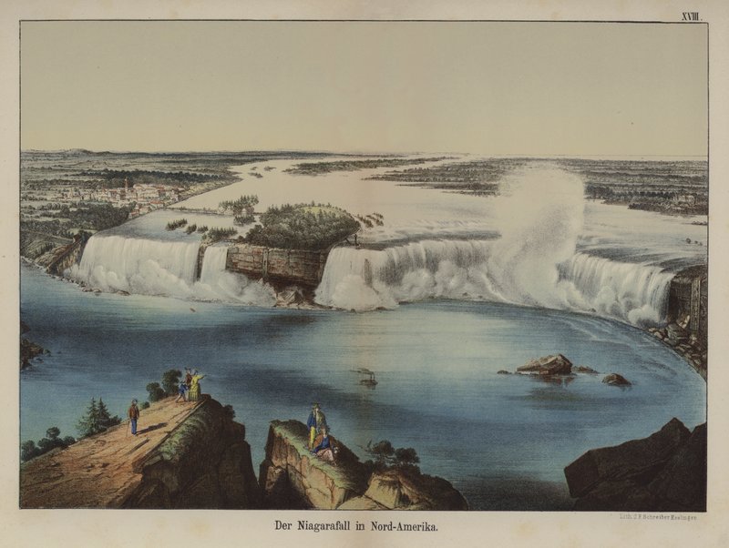 Niagara Falls in North America (colour litho) 作者 德国学校