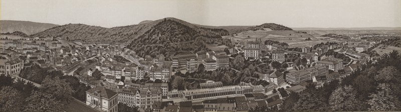 卡罗维发利全景（石版画） 作者 德国学校