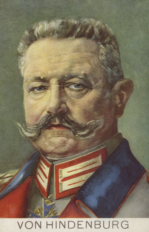 Paul von Hindenburg, German Field Marshal and politician (colour litho) 作者 德国学校