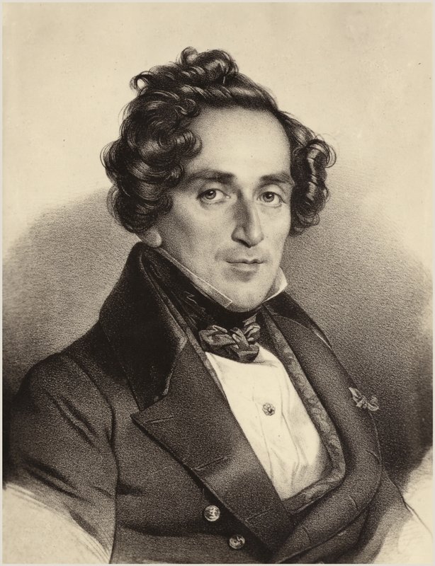 Giacomo Meyerbeer的肖像 作者 德国学校