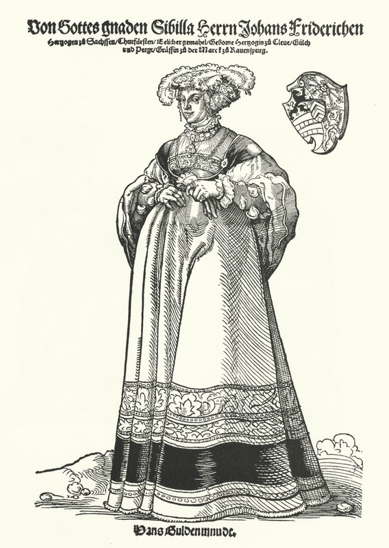 萨克森公爵夫人 Sibylle 的肖像（版画） 作者 德国学校