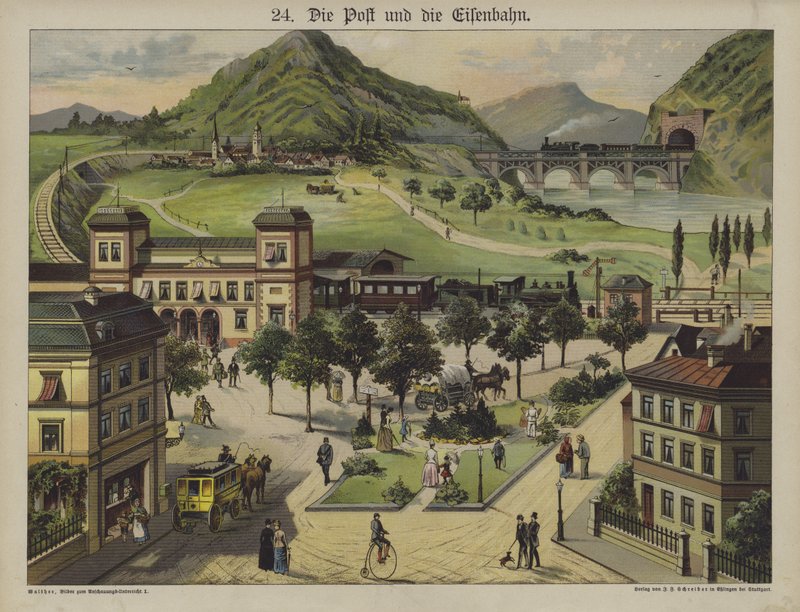 Post and railways (colour litho) 作者 德国学校
