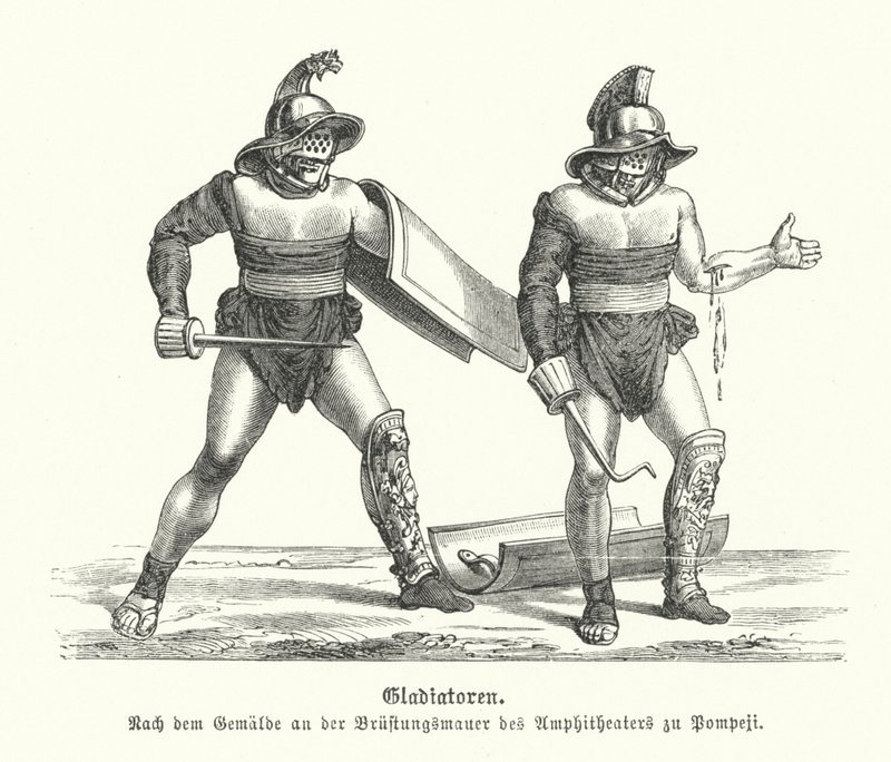 Roman gladiators (engraving) 作者 德国学校