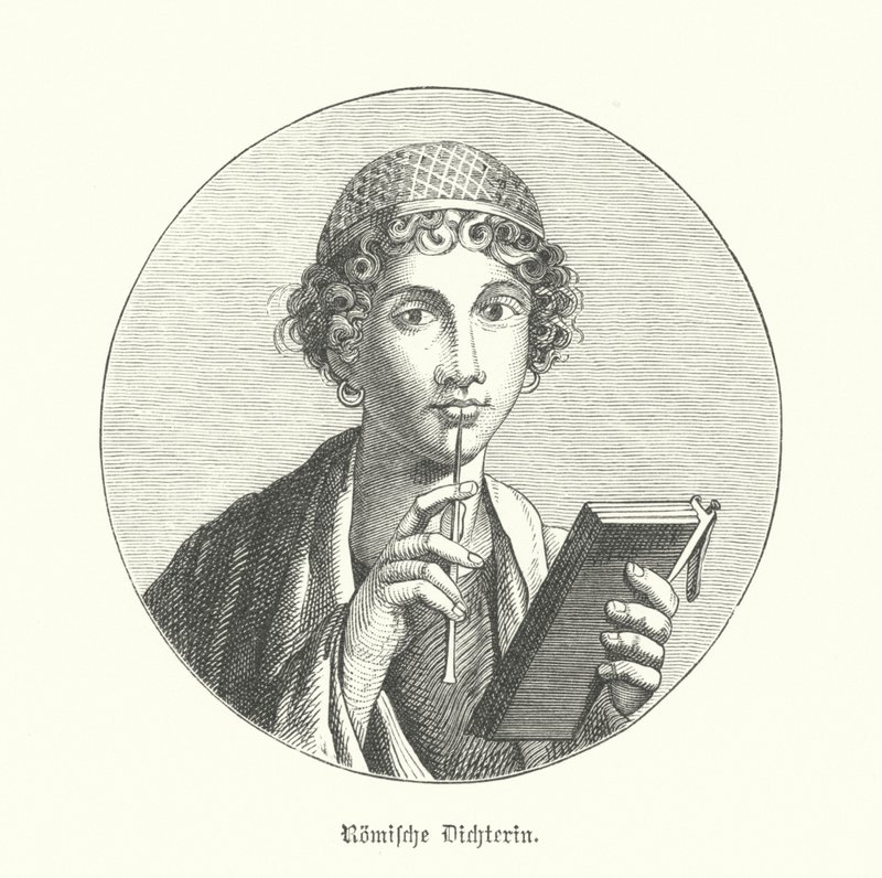 Roman poetess (engraving) 作者 德国学校