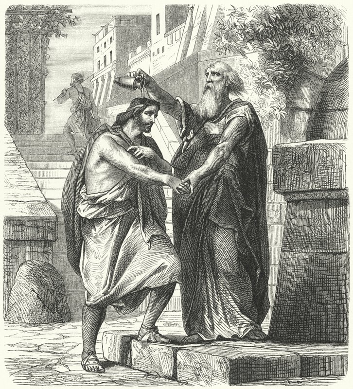 Saul anointed King of Israel by Samuel (engraving) 作者 德国学校