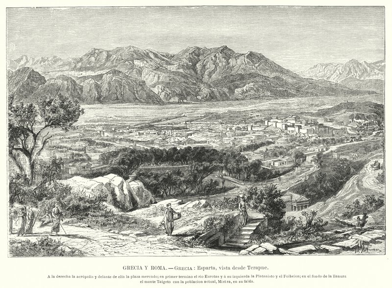 Sparta, Ancient Greece (litho) 作者 德国学校