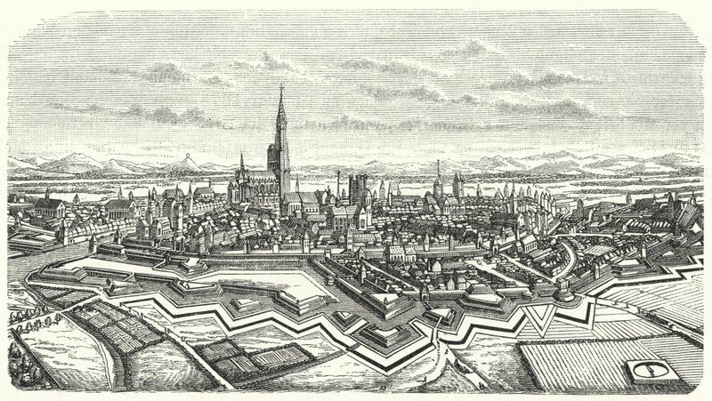 17 世纪的斯特拉斯堡（版画） 作者 德国学校