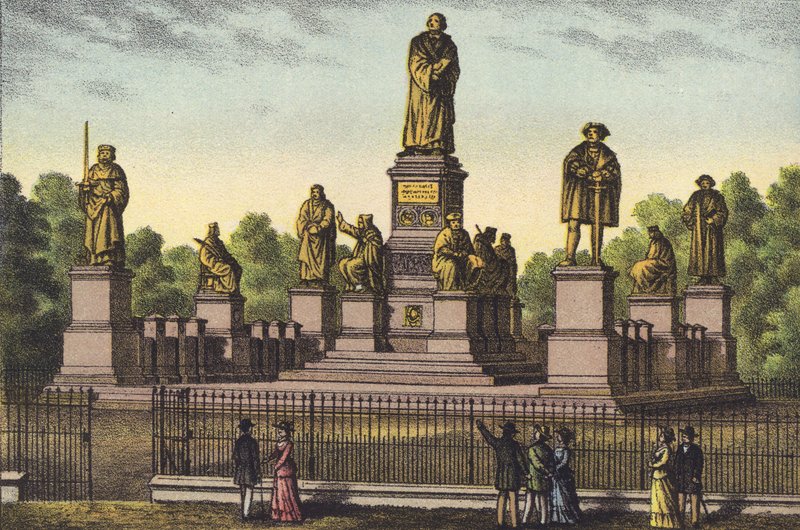 The Luther monument in Worms (chromolitho) 作者 德国学校