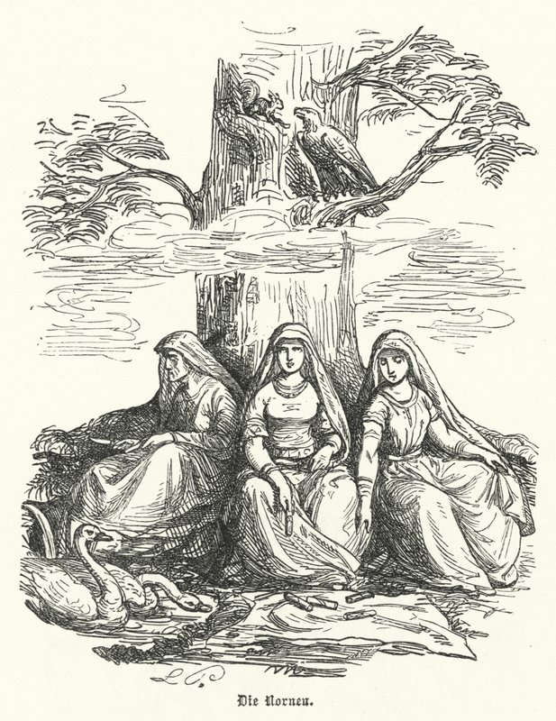 挪威人，北欧神话中的女性生物（雕刻）。 作者 德国学校