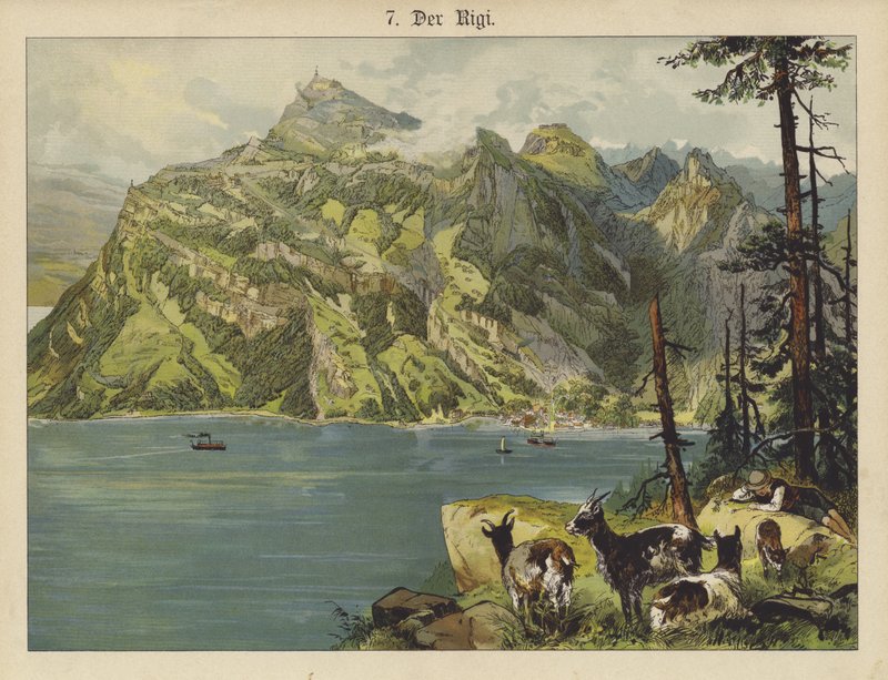 The Rigi (colour litho) 作者 德国学校