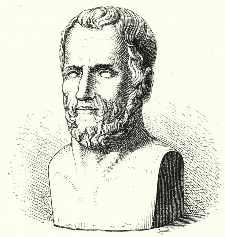 Theophrastus, 古希腊哲学家 (雕刻) 作者 德国学校