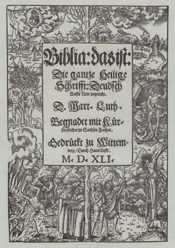1541年版Martin Luthers Bible的标题页 作者 德国学校