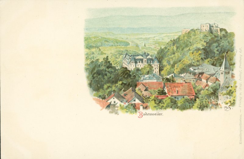 德国巴登韦勒市 (chromolitho) 作者 德国学校