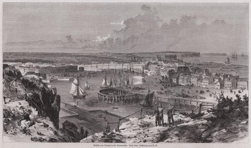 View of the port of Dieppe, Normandy, France (engraving) 作者 德国学校