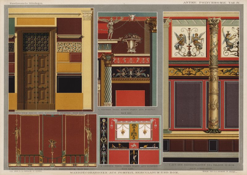 庞贝、赫库兰尼姆和罗马的墙壁装饰（彩色石版画） 作者 德国学校