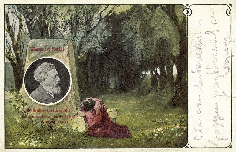 Wilhelm Liebknecht，德国社会民主党政治家（彩色印刷）。 作者 德国学校