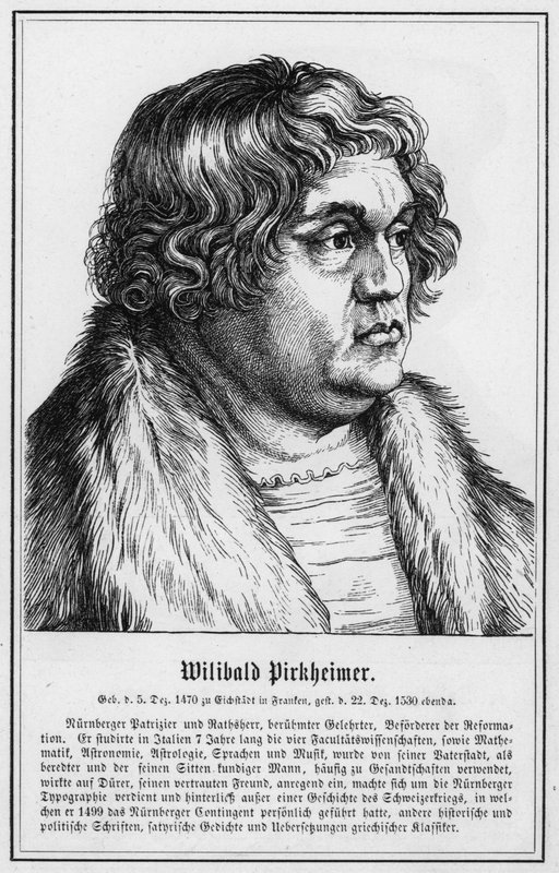 威利巴尔德·皮尔克海默 (Willibald Pirckheimer) (雕刻) 作者 德国学校