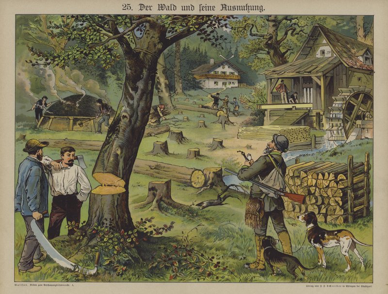 Wood workers (colour litho) 作者 德国学校