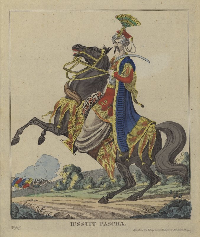 Yusuf Pasha, Ottoman general (coloured engraving) 作者 德国学校