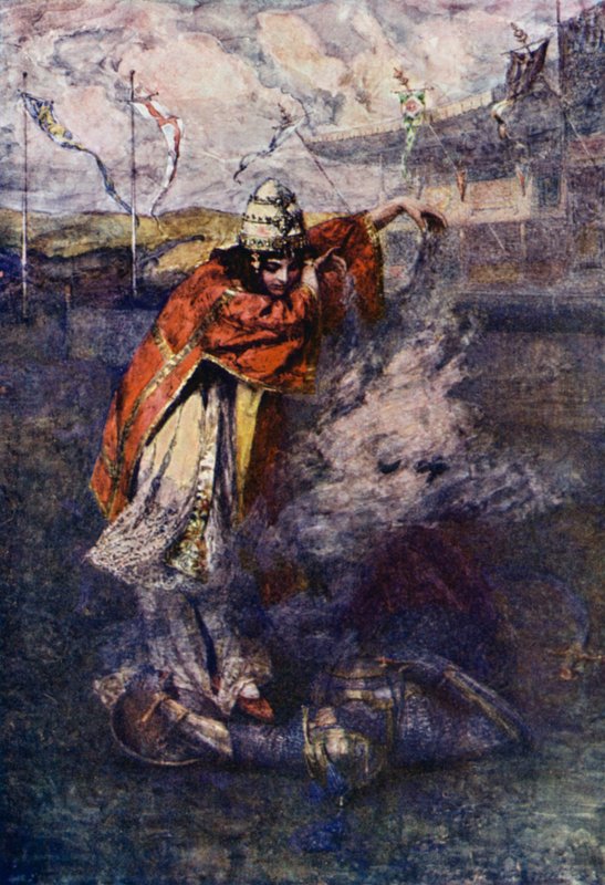杜莎驱散魔法云（彩色石版画） 作者 格特鲁德·E·德曼（仿）哈蒙德