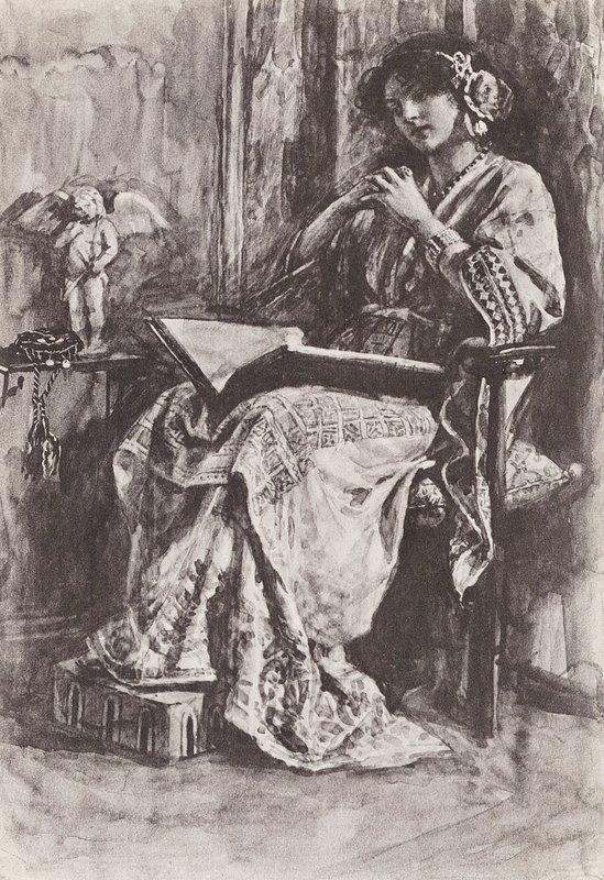 英格兰冠军赫沃德的故事》插图（石版画） 作者 格特鲁德·E·德曼（仿）哈蒙德