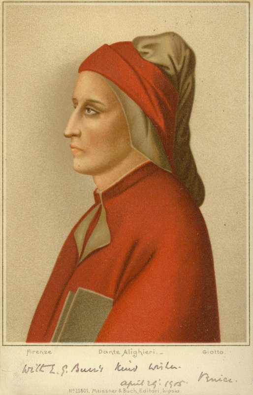 Dante Alighieri（c1265-1321），意大利诗人（chromolitho） 作者 乔托迪邦多内