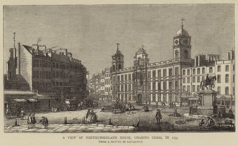 1753年，查林十字街的诺森伯兰庄园景观 作者 乔瓦尼·安东尼奥运河（Canaletto）