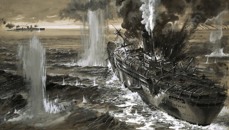 杰维斯湾号商船在英国船队遭遇伏击时殊死搏斗 作者 格雷厄姆·科顿