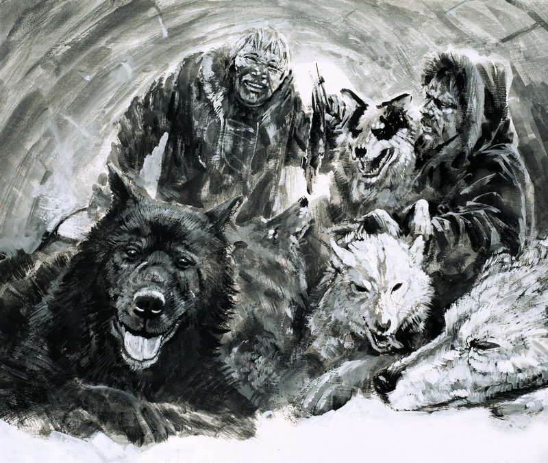 Vilhjalmar Stefansson 发现金发爱斯基摩人（水粉画，纸本） 作者 格雷厄姆·科顿
