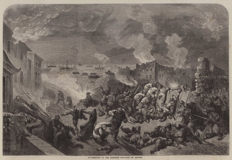 在广州破坏欧洲工厂 作者 古斯塔夫·多尔（Gustave Dore）