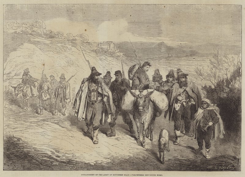 解散意大利南部军队，志愿者返回家园 作者 古斯塔夫·多尔（Gustave Dore）