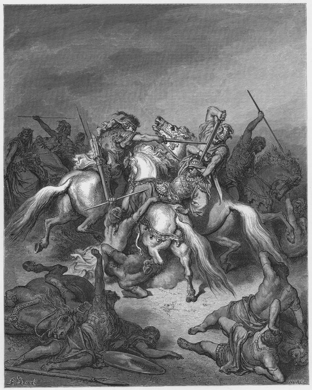 古斯塔夫多尔圣经：阿比莎拯救了大卫的生命 作者 古斯塔夫·多尔（Gustave Dore）